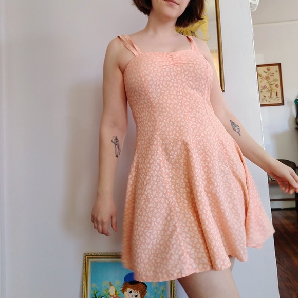 Vintage Dresses & Skirts - Vintage Strapy Floral Pale Pink Dress